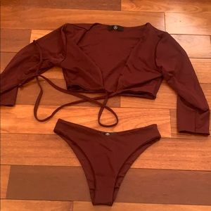 Misguided quarter sleeve bikini